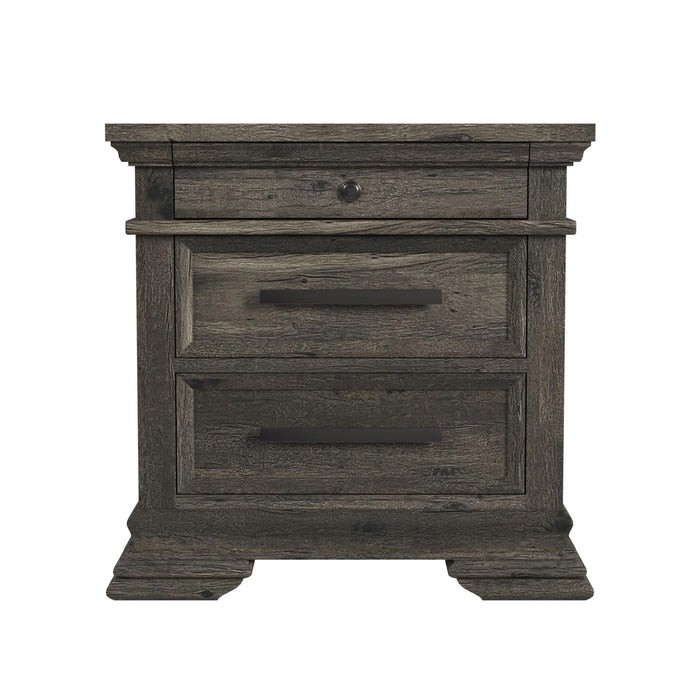 Park Ridge 3-Drawer Nightstand in Charcoal