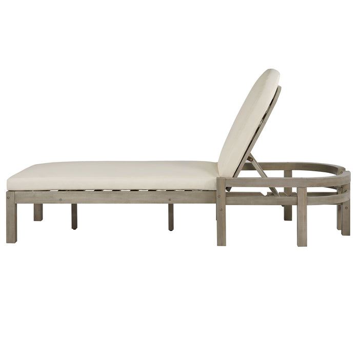 Outdoor Chaise Lounge With 5 Position Adjustable Backrest (Set of 2)