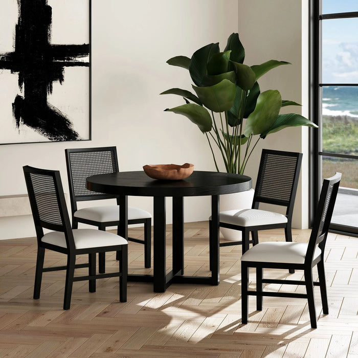 Bahama Breeze 5PC Standard Height Dining Set in Black-Table and Four Chairs