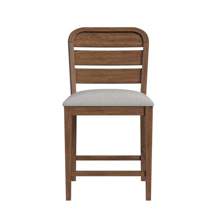 Glinda Side Chair with Light Grey Fabric in Brown (2 Per Carton)