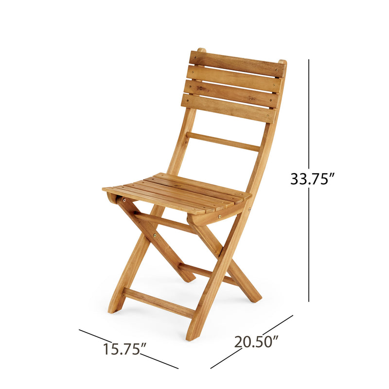 Outdoor 3 Piece Half Round Folding Bistro Set