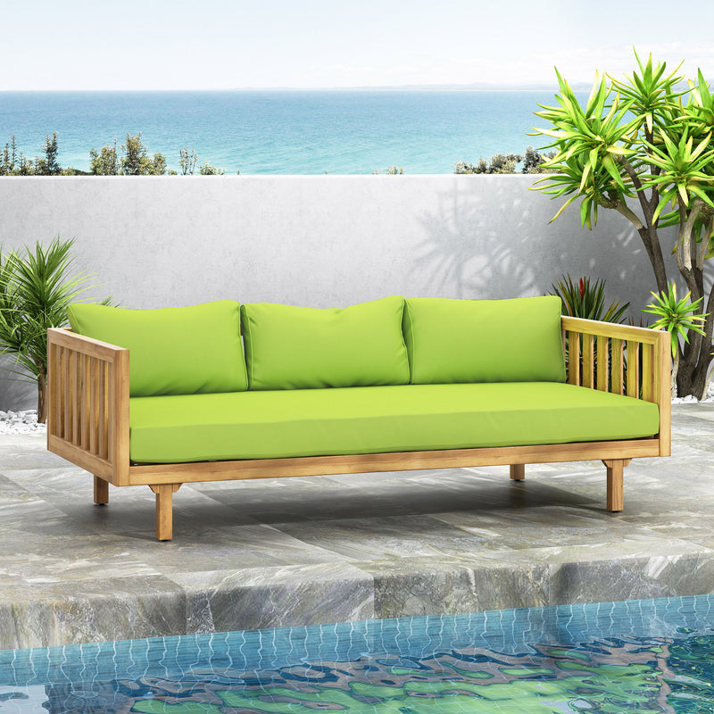 Claremont - 3 Seater Daybed Teak Acacia Wood Water Resistant Cushions