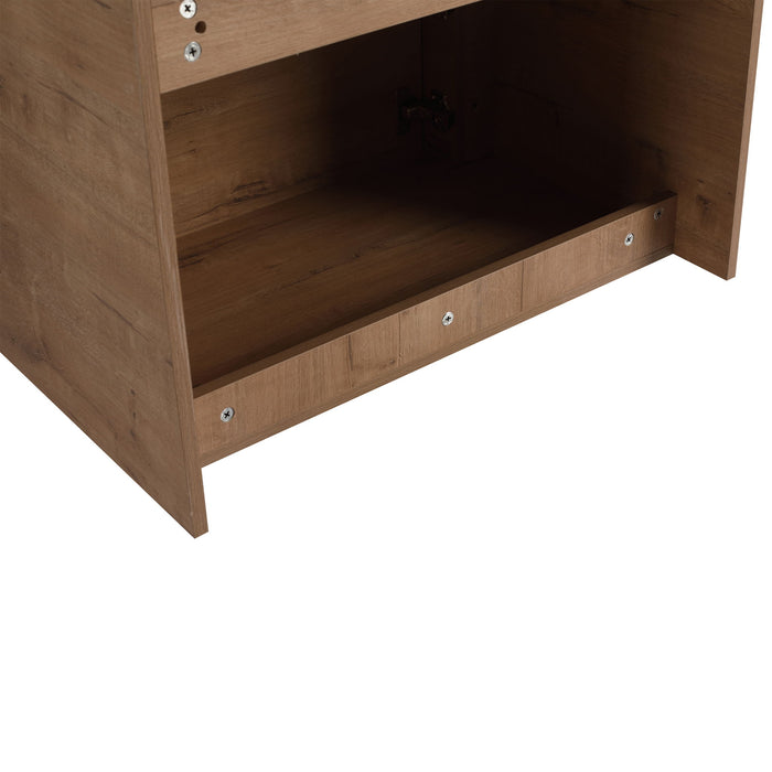 Wall Mounted Bathroom Vanity With Sink And Storage Shelves, Soft Close Doors