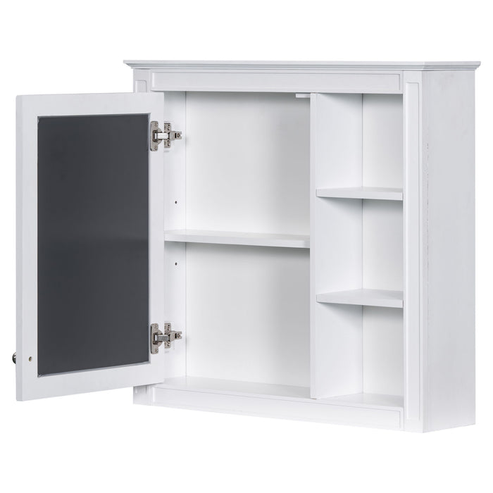 Bathroom Vanity With Medicine Cabinet, Royal Mirror Cabinet, Modern Bathroom Storage Cabinet With 2 Soft Closing Doors And 4 Drawers