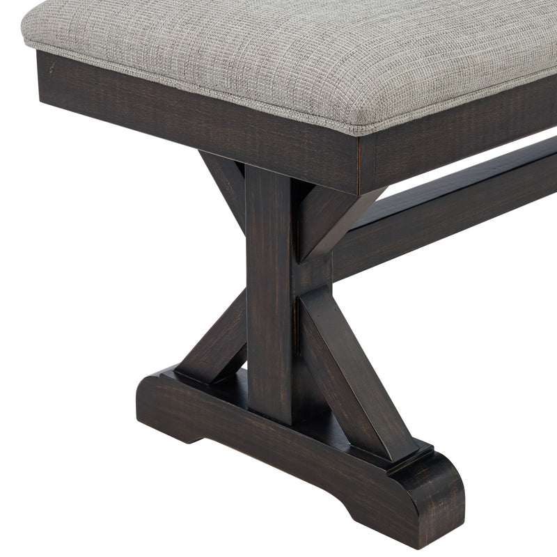 Montrose - Fabric Dining Bench - Espresso / Light Gray