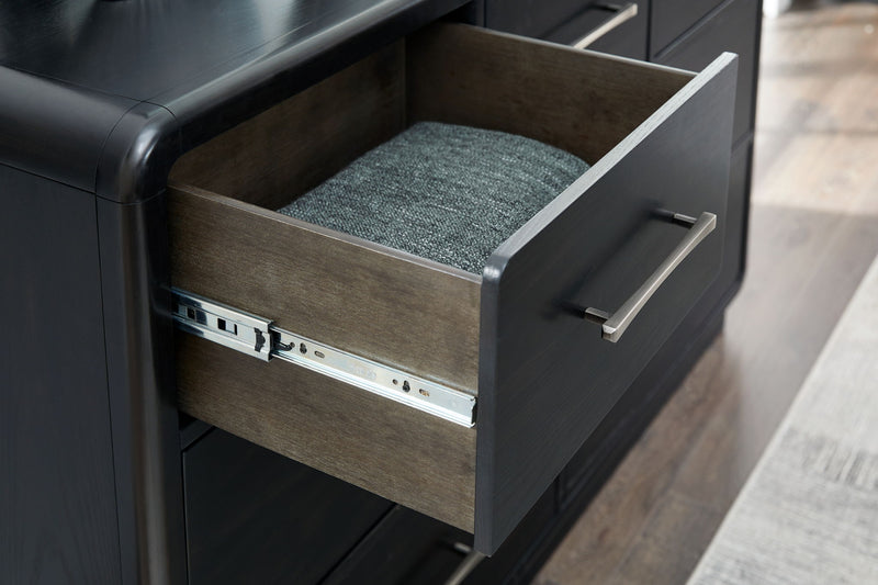 Rowanbeck - Dresser And Mirror - Black