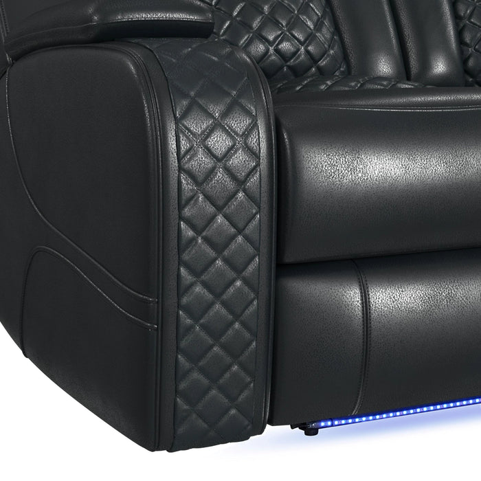 Carlo Power Motion Loveseat with Power Headrest, Console and LED