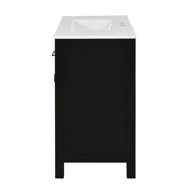 Bathroom Vanity With Sink, Cabinet With 4 Drawers & 2 Soft Close Doors, Rectangular Storage Unit For Bathroom