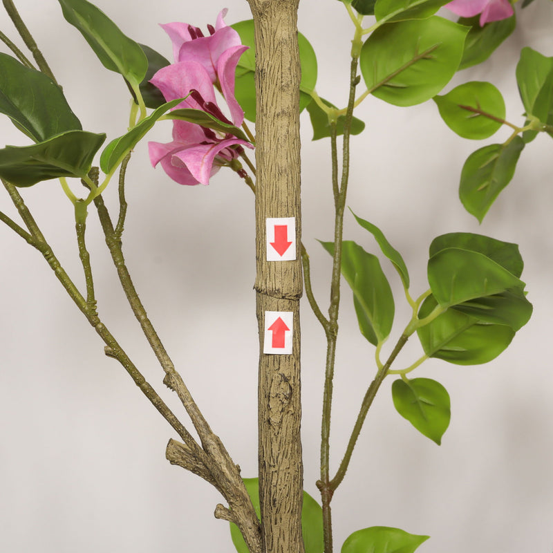 Artificial Bougainvillea Tree, Realistic Faux Plant In Pot, Indoor Decor For Home - Baby Pink / Green Leaf