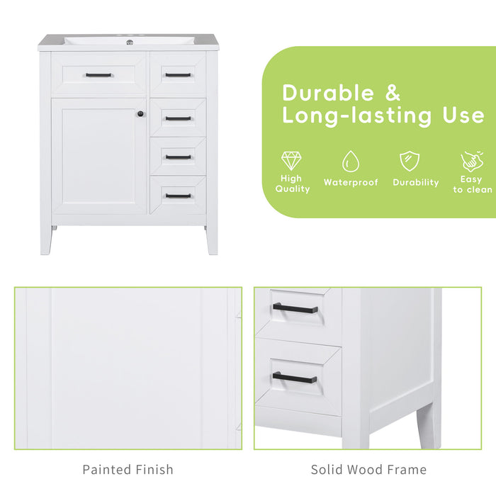 Modern Bathroom Vanity With Sink Combo, 3 Drawers, Undermount Drop-In Sink