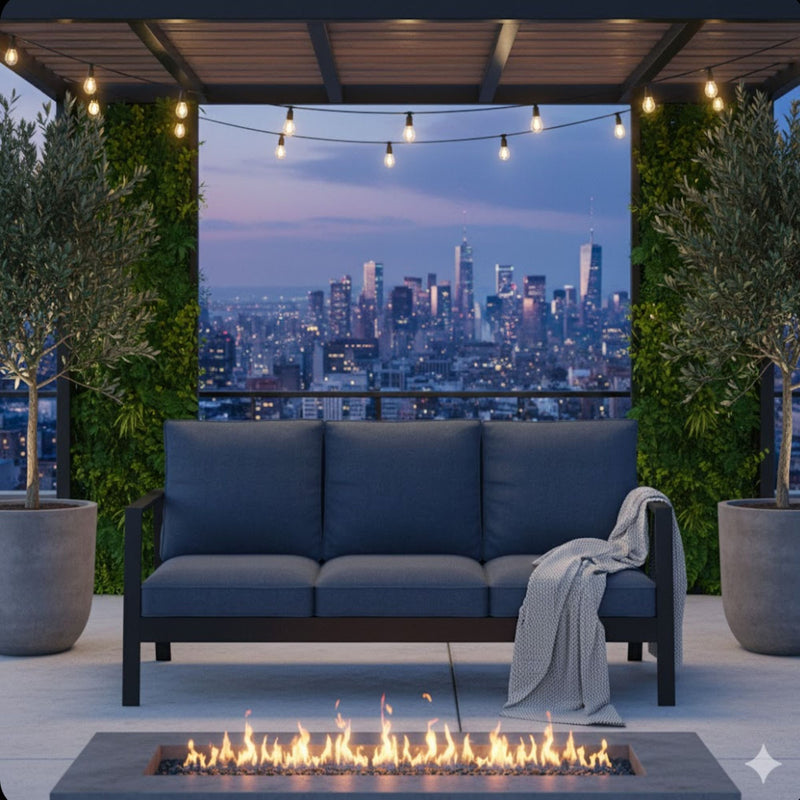 3 Seat All-Weather Patio Sofa With Cushions