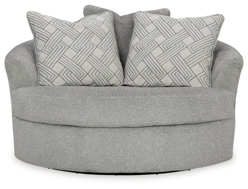 Casselbury - Oversized Swivel Accent Chair - Cement