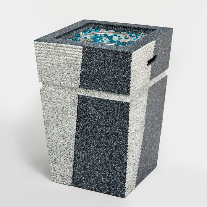 Propane, Gas 50000 Btu Square Fire Pit Table For Outside - Light Gray Blue