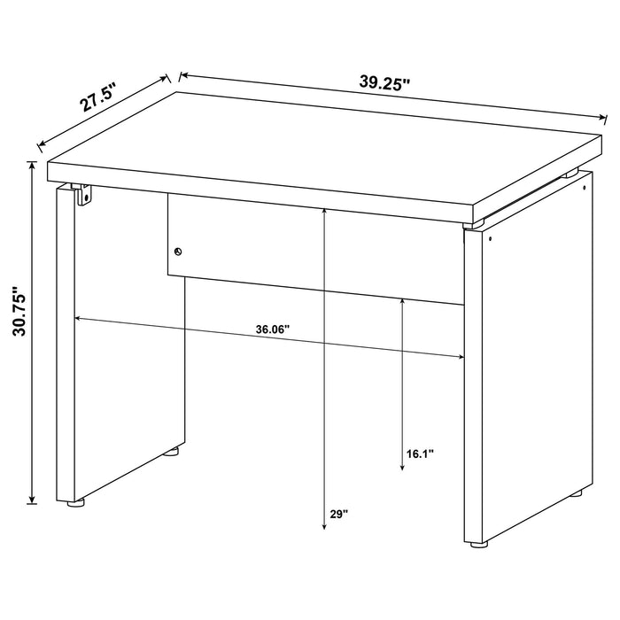 Ulloa - L Shape Desk With Mobile File Cabinet - Cappuccino