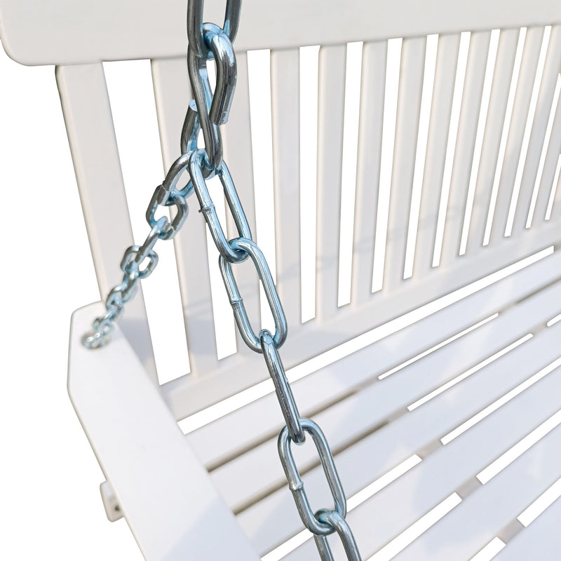 Front Porch Swing With Armrests For Outdoor Patio, Garden Yard, Backyard Or Sunroom