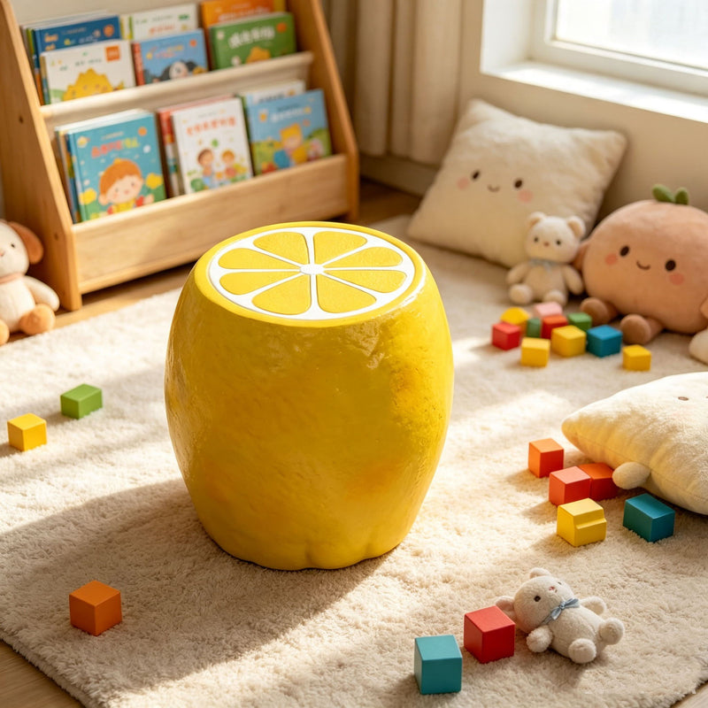 Lemon Fruit Stool, Ideal For Indoor Outdoor Home Decor - Yellow