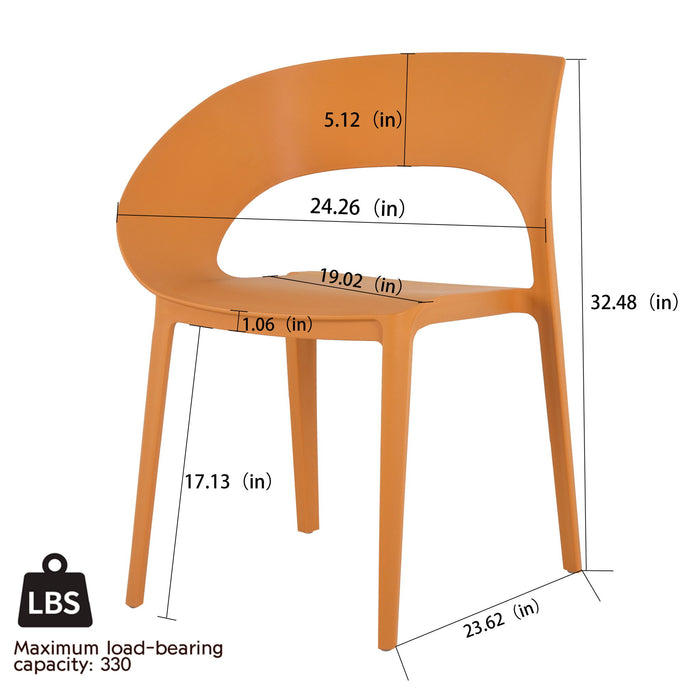 4 Piece Set Of Modern Designed Single Chairs With Round Table
