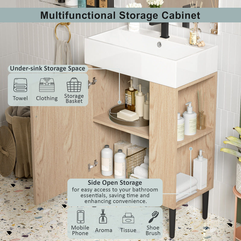 Bathroom Vanity, Combo Cabinet, Bathroom Storage Cabinet, Single Ceramic Sink