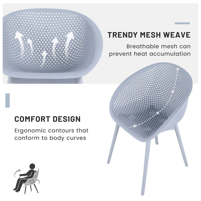 2 Piece Durable Single Chair With Hollow Out Design