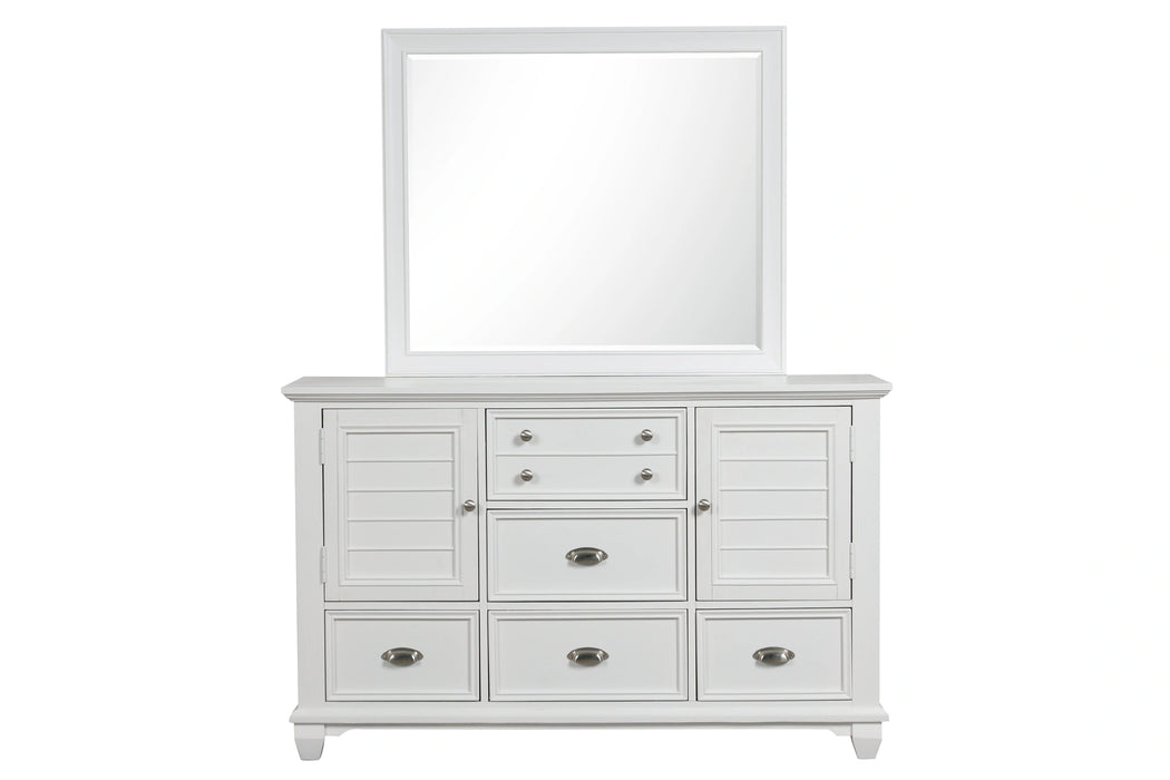 Jamestown Landscape Mirror- White