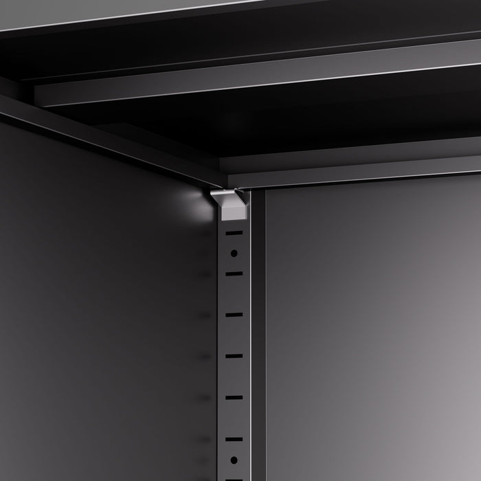 Heavy Duty Storage Cabinet With Lock, 2 Door File Cabinet With 2 Adjustable Shelves - Black