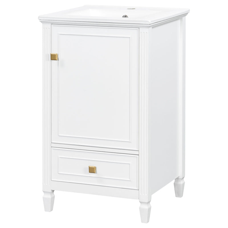 Freestanding Bathroom Vanity With Sink, Soft Closing Door, Drawer Storage - White