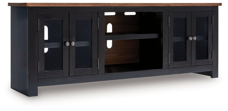 Wildenauer - XL TV Stand With Fireplace Option - Brown / Black