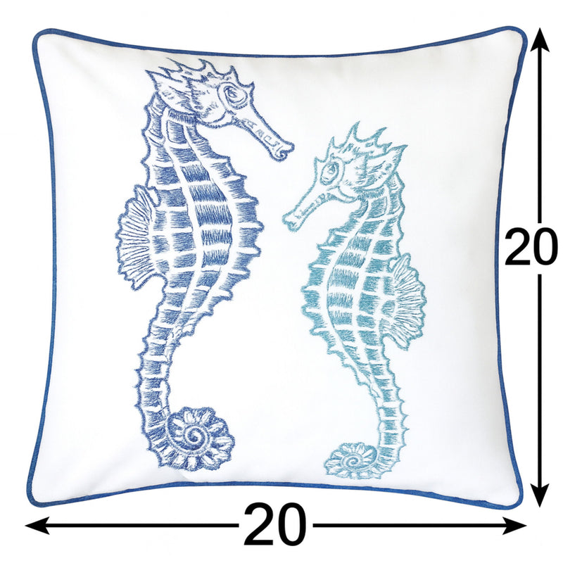Seahorses Pillow Cover With Matching Back