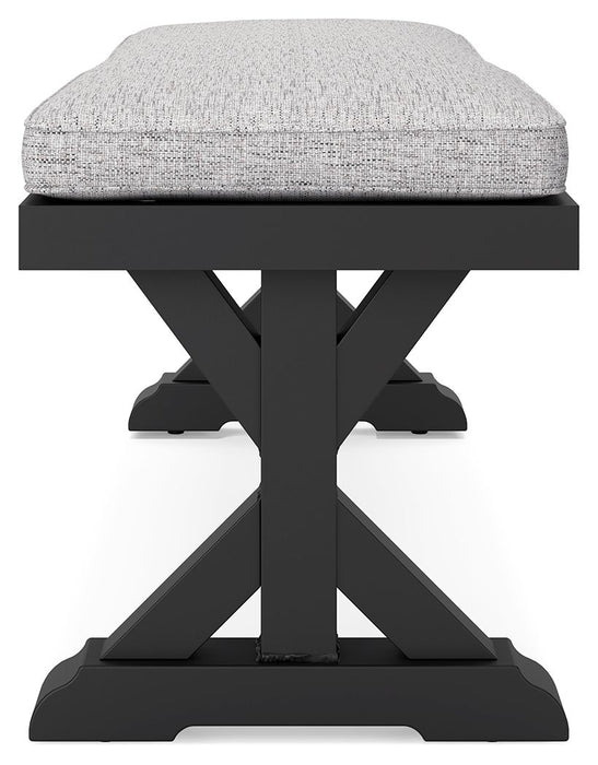 Beachcroft - Bench With Cushion - Black / Light Gray