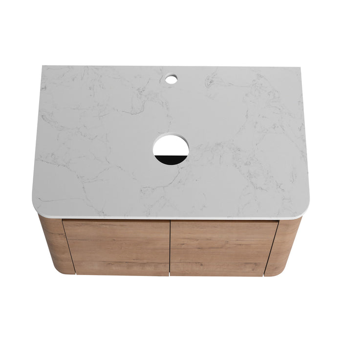 Wall Mounted Bathroom Vanity With Art Sink, 1 Soft Close Door