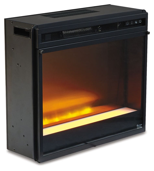 Wynnlow - 63" TV Stand With Glass/Stone Fireplace Insert - Gray