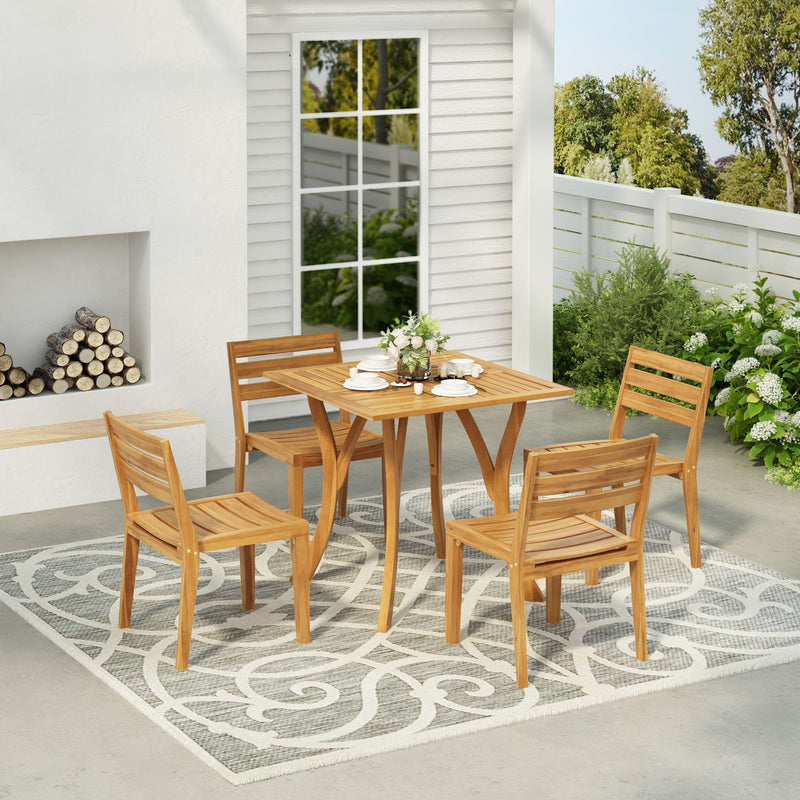 Outdoor 5 Pieces Dining Set - Teak