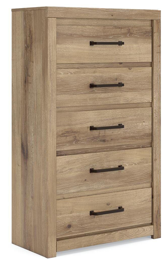 Brozmont - Five Drawer Chest - Tan