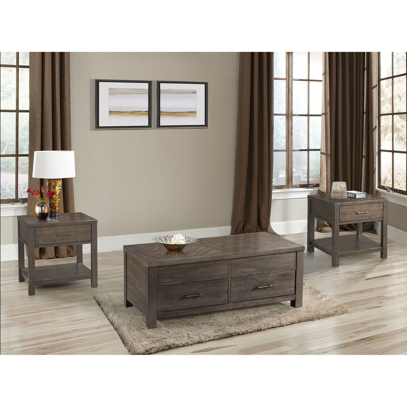 Jax - 3 Piece Occasional Table Set (Lift Top Coffee & Two End Tables) - Cherry
