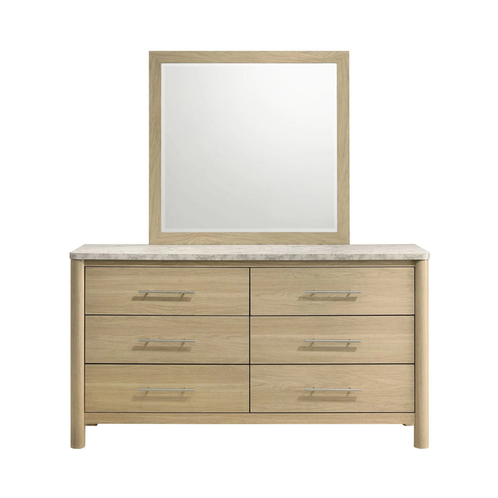Jonas Dresser and Mirror Set in Natural