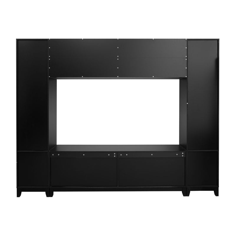 Wall Unit Modern Entertainment Center With Glass Doors