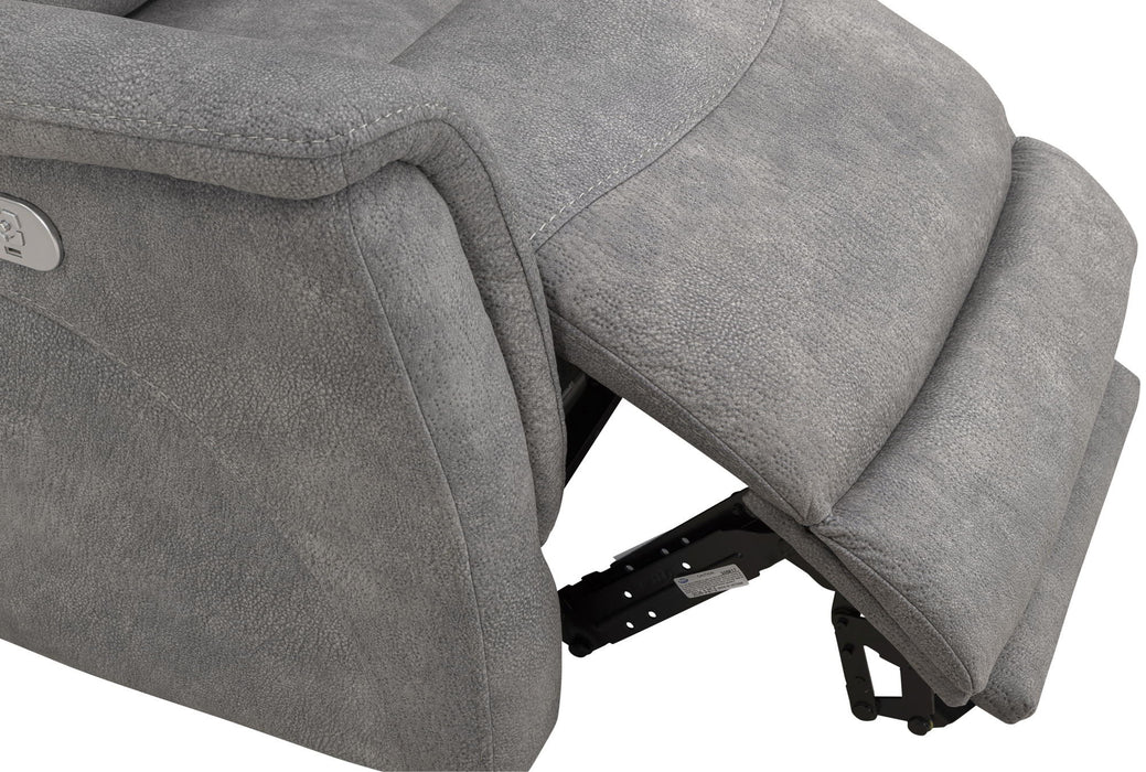 Linus - Zero Gravity Power Reclining Console Loveseat - Hudson Gray