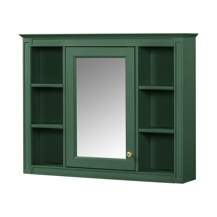Bathroom Vanity With Mirror Cabinet, Single Sink With 2 Soft Closing Doors And 4 Drawers
