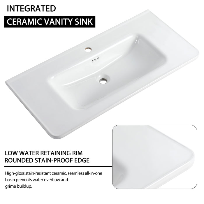Freestanding Bathroom Vanity With Sink And 2 Soft Close Doors
