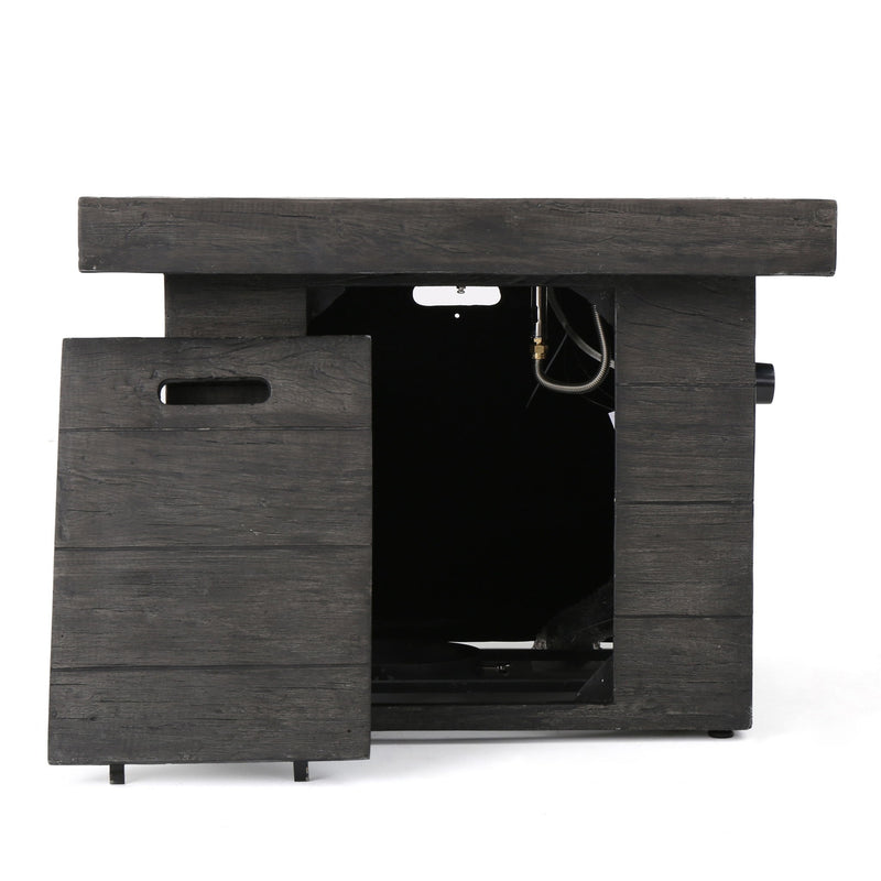 Anchorage - Wood Square Fire Pit 40, 000 Btu - Gray