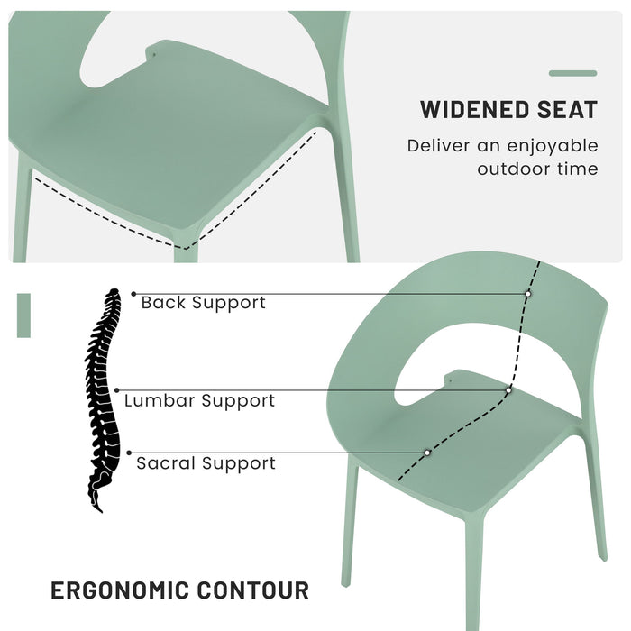 4 Piece Set Of Modern Designed Single Chairs With Long Table