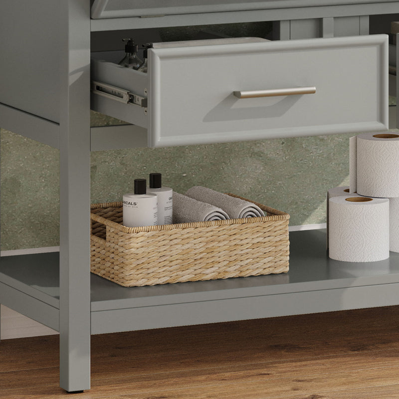 Bathroom Vanity With Ceramic Sink, Tip Out Tray & 2 Full Extension Drawers