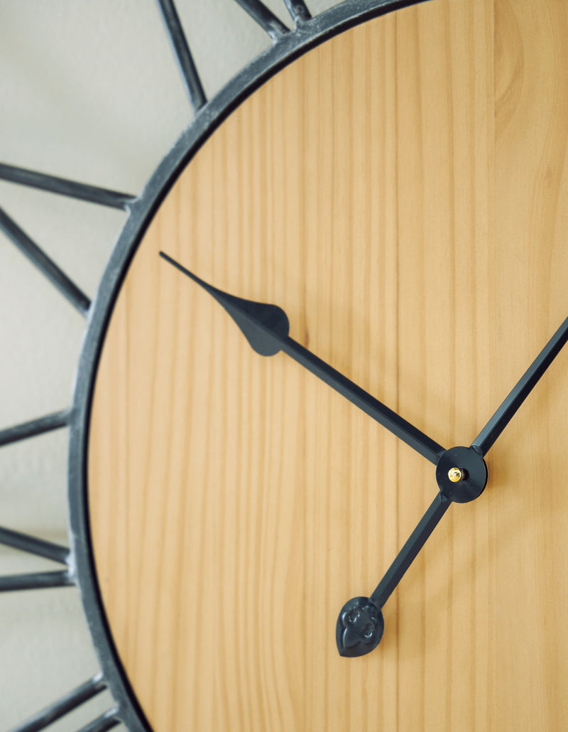 Brockett - Wall Clock - Black / Natural
