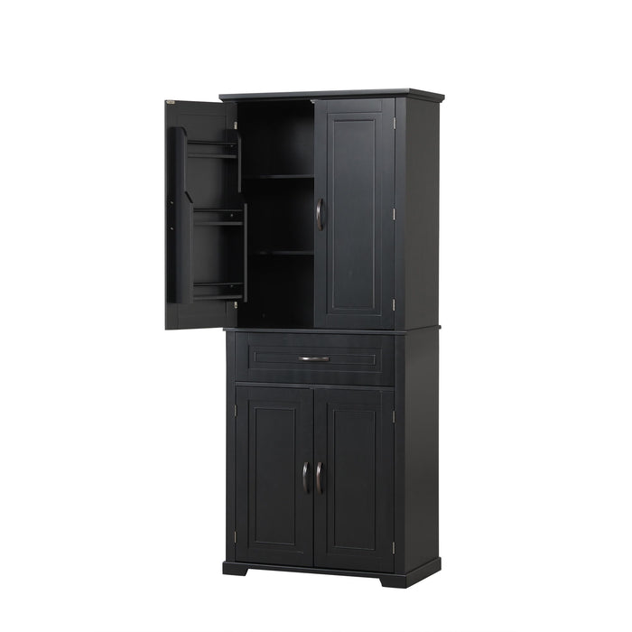 Bathroom Storage Cabinet With Doors And Drawer, Adjustable Shelf