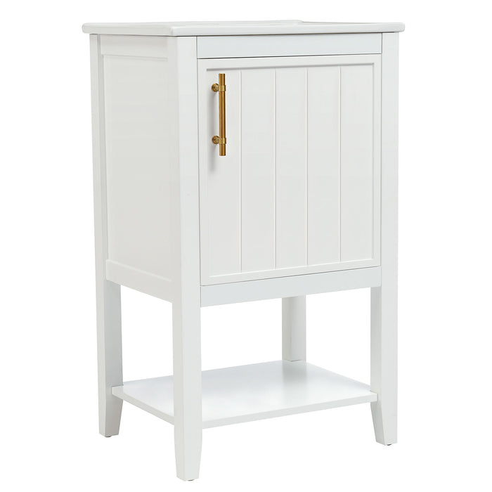 Modern Bathroom Vanity With Sink, Soft-Closing Door And Open Shelf