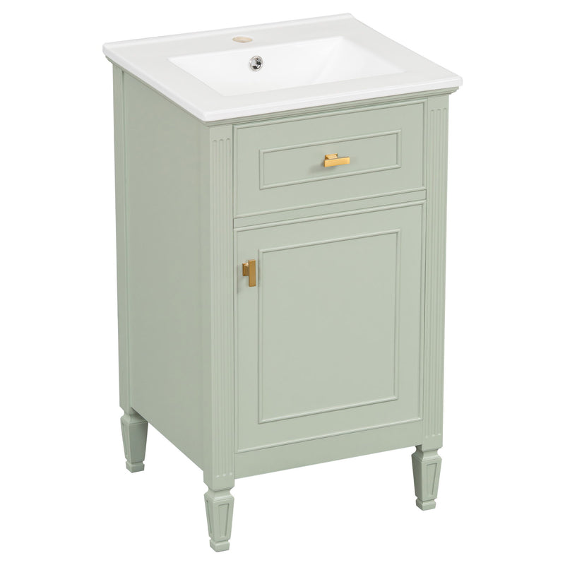 Bathroom Vanity With Sink, Adjustable Shelf, Tilt-Out Drawer