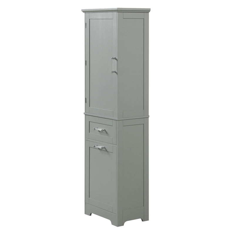 Tall Freestanding Bathroom Storage Cabinet With Adjustable Shelf And 2 Drawers