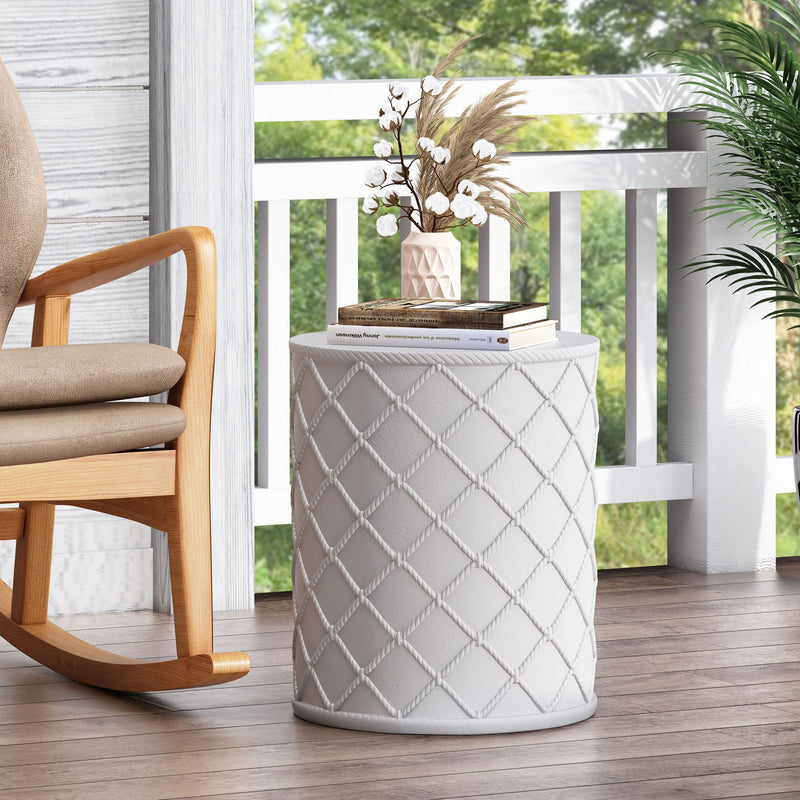 End Table, Outdoor - Antique White
