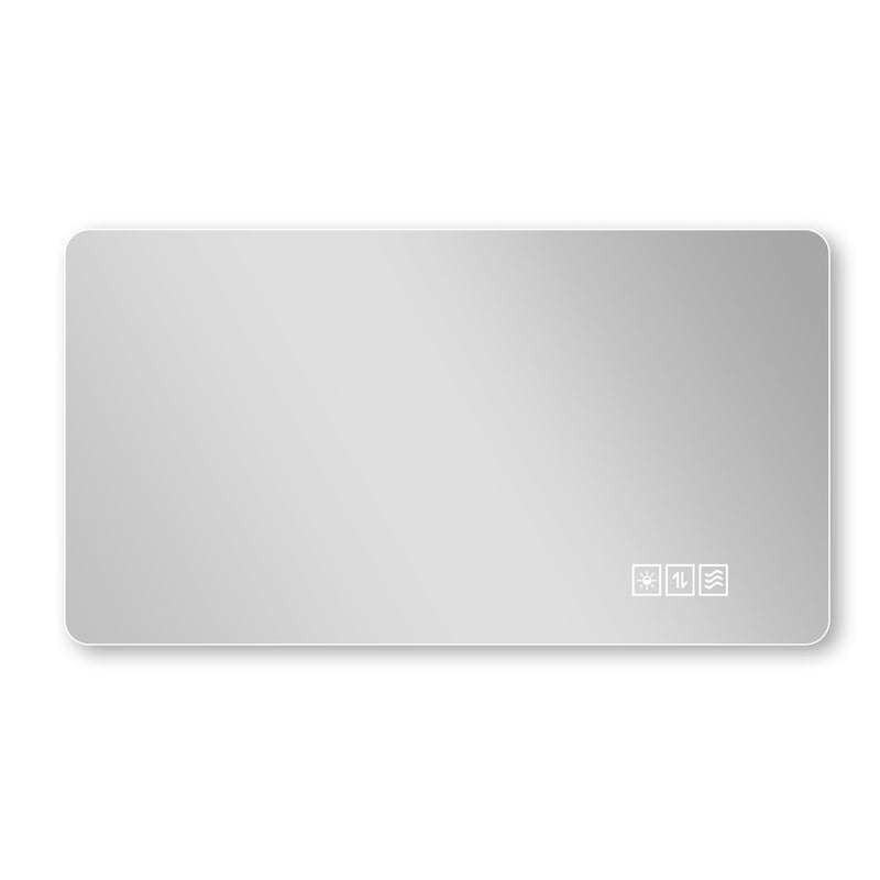 Wall Mounted LED Lighting Mirror With 3 Color Lighting, Dimming, Waterproof, Anti Fog, Touch Switch - Silver