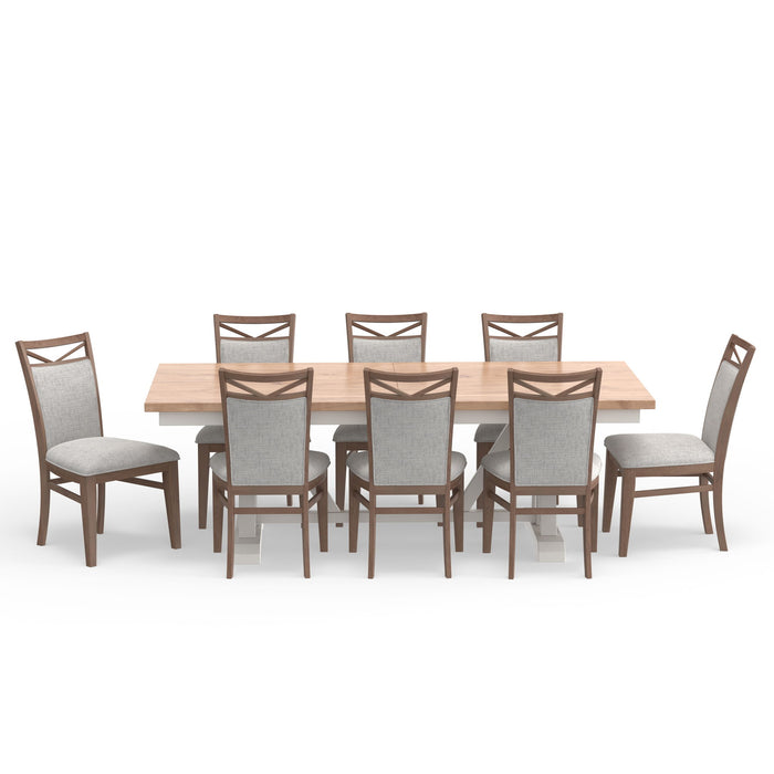 Americana Modern Dining - Trestle Dining Table With Extensions - Cotton